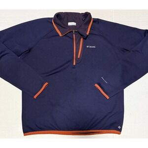 COLUMBIA Omni-Wick - Men's Blue 1/4 Zip Pullover Long Sleeve Shirt - X-Large XL